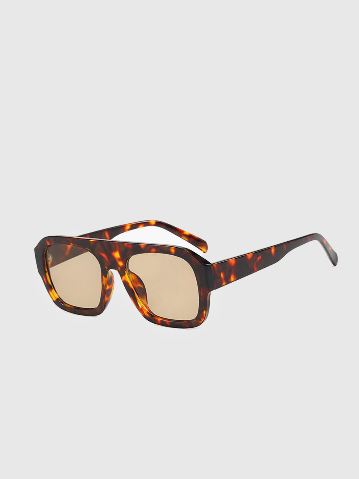 Leopardengemusterte eckige Sonnenbrille
