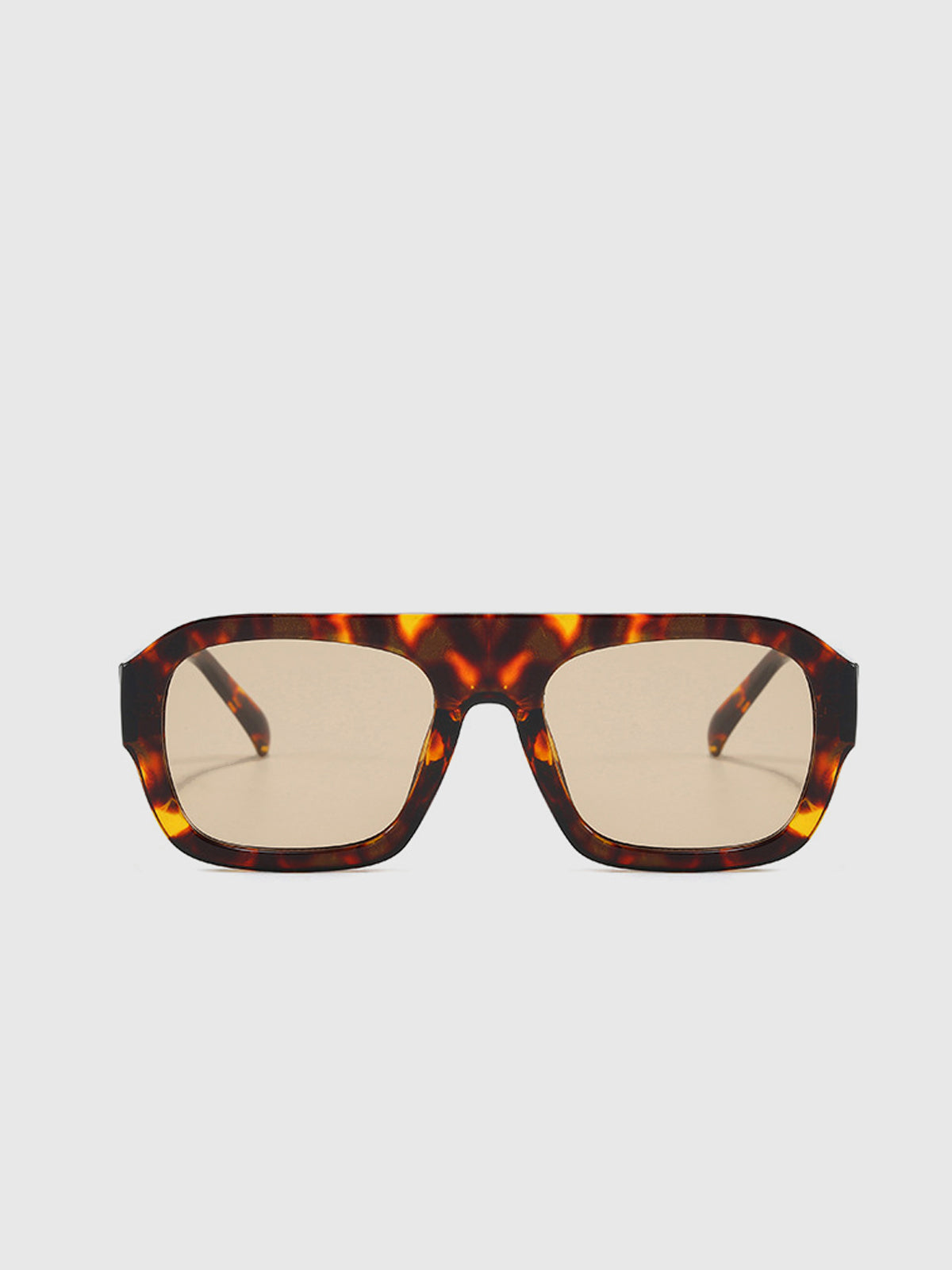 Leopardengemusterte eckige Sonnenbrille