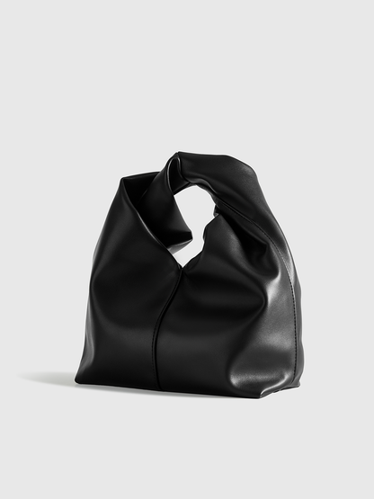 Handtasche aus PU-Leder mit gedrehtem Tragegriff