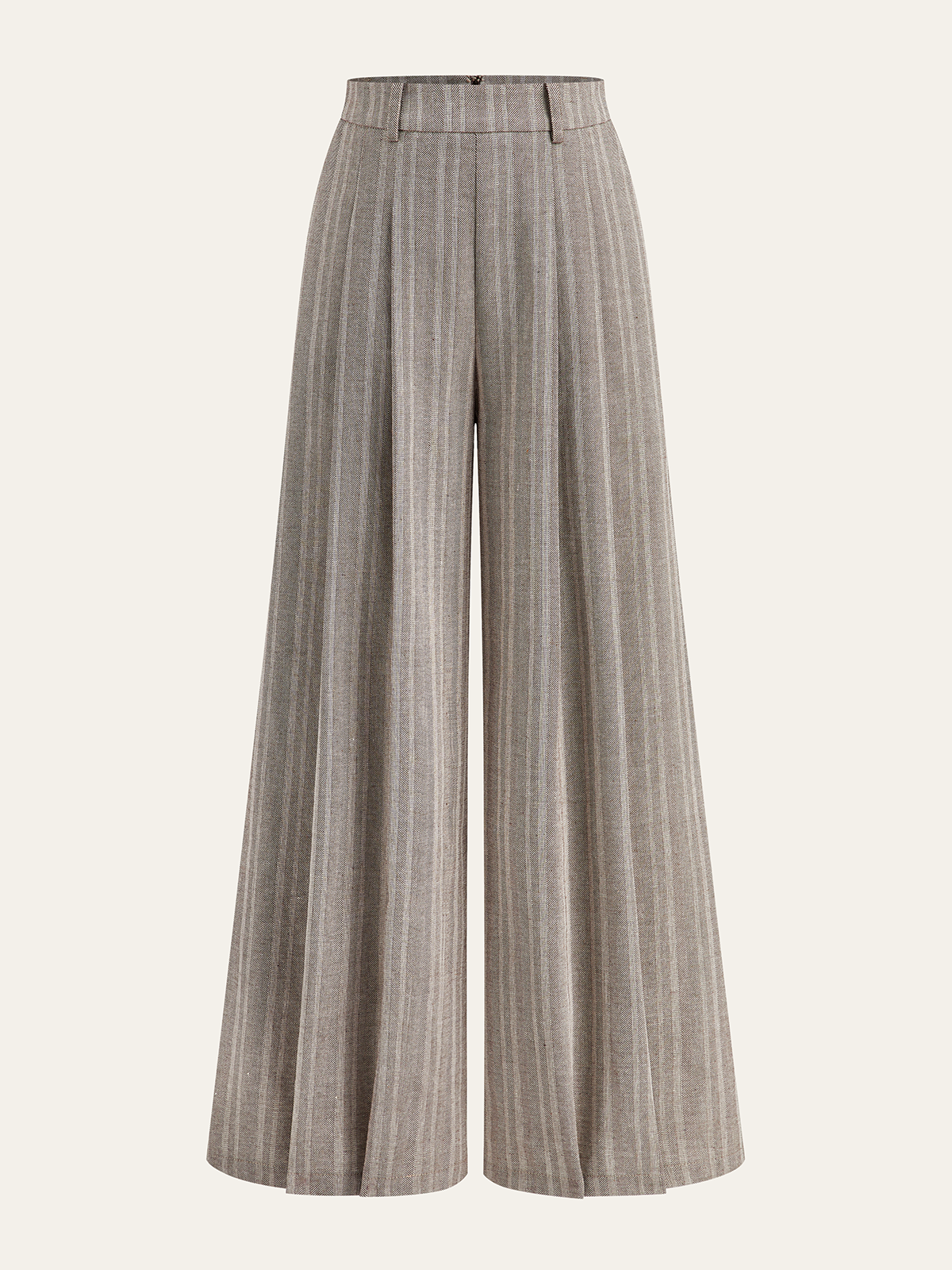 Leinenmischgewebe-Hose mit weitem Bein