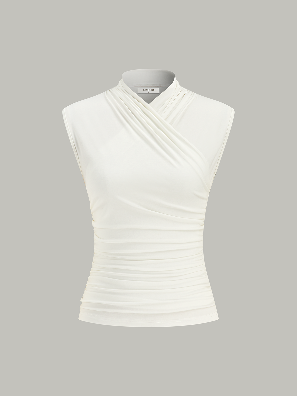 Neckholder-Tanktop mit Raffungen