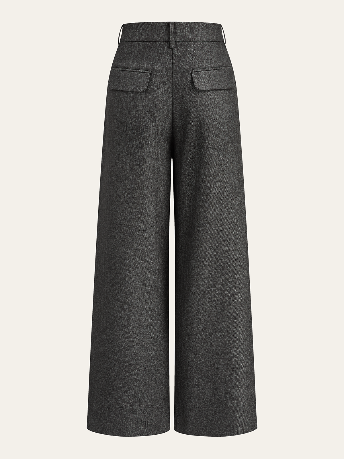 High-Waist-Hose mit Knopfleiste und weitem Bein