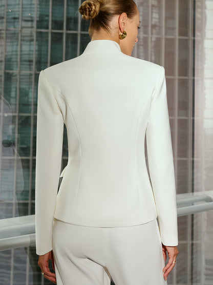 Blazer mit Schnallendetail und Stehkragen