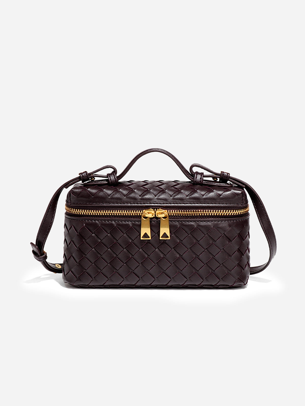 Box-Bag aus geflochtenem PU-Leder