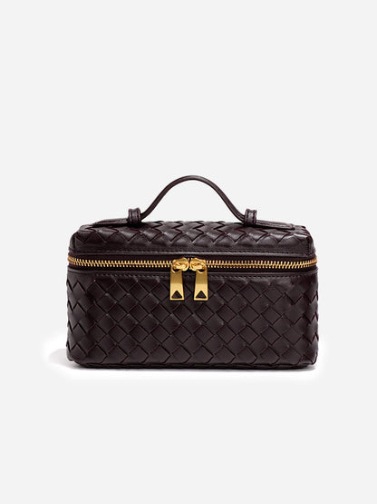 Box-Bag aus geflochtenem PU-Leder