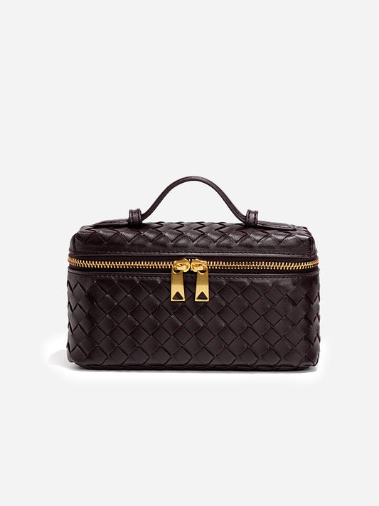 Box-Bag aus geflochtenem PU-Leder