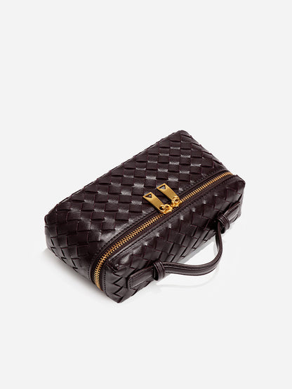 Box-Bag aus geflochtenem PU-Leder