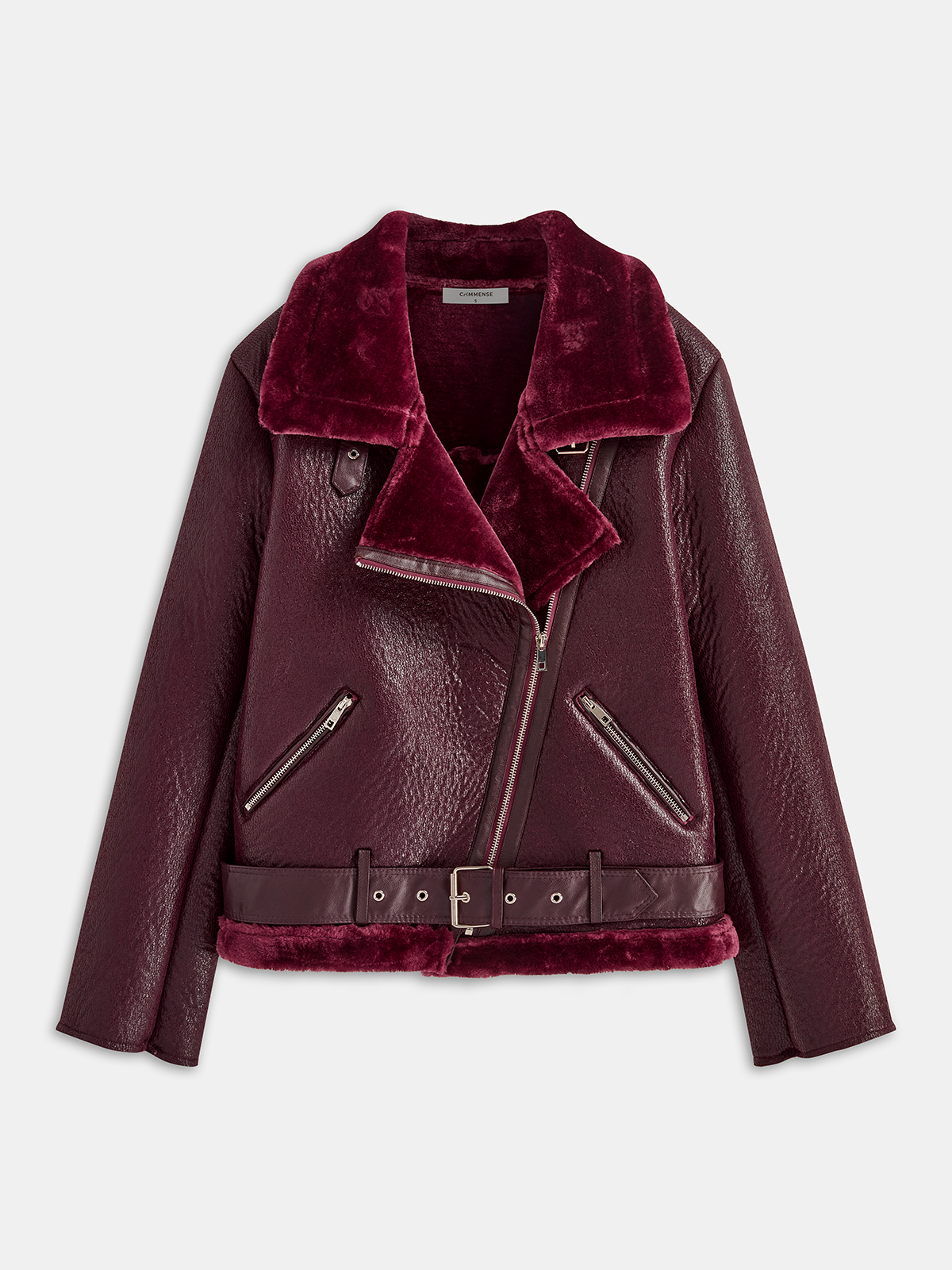 Fleecejacke mit Reißverschluss und Gürtel