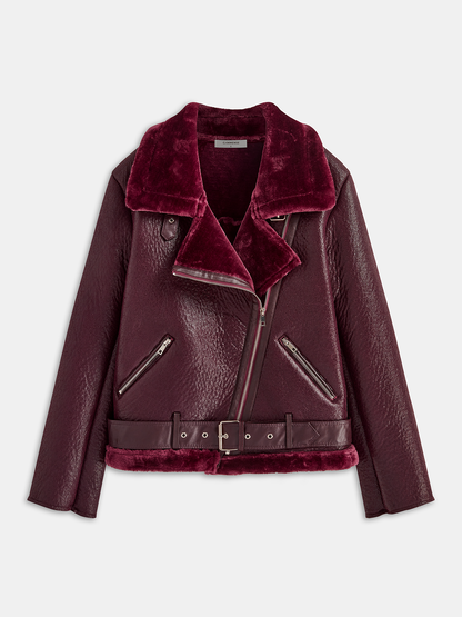 Fleecejacke mit Reißverschluss und Gürtel