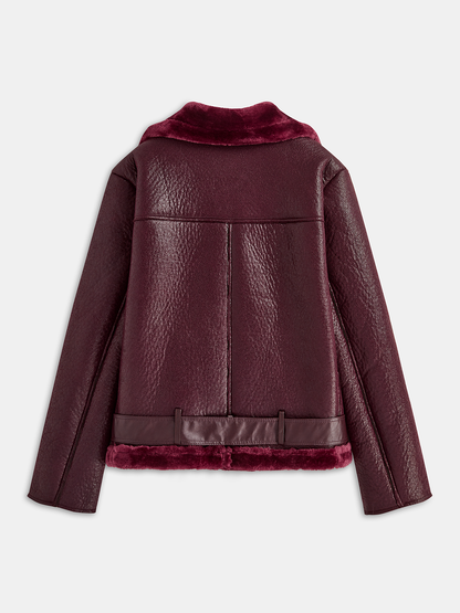 Fleecejacke mit Reißverschluss und Gürtel