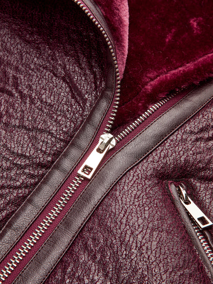 Fleecejacke mit Reißverschluss und Gürtel