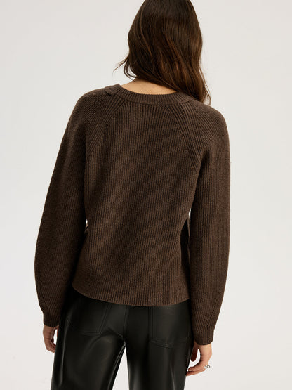 Gerippter Pullover mit Cut-Outs