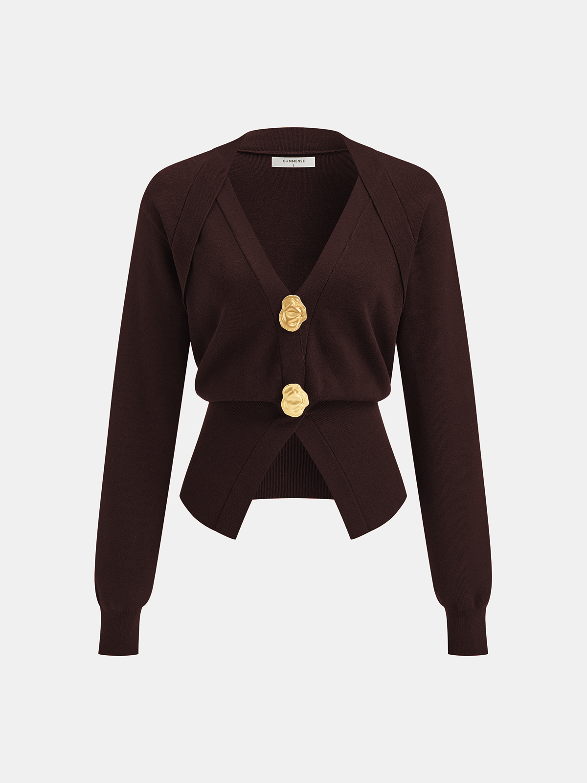 Wollpullover mit V-Ausschnitt und Metalldetail