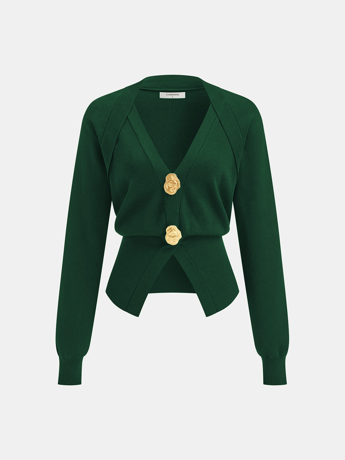 Wollpullover mit V-Ausschnitt und Metalldetail