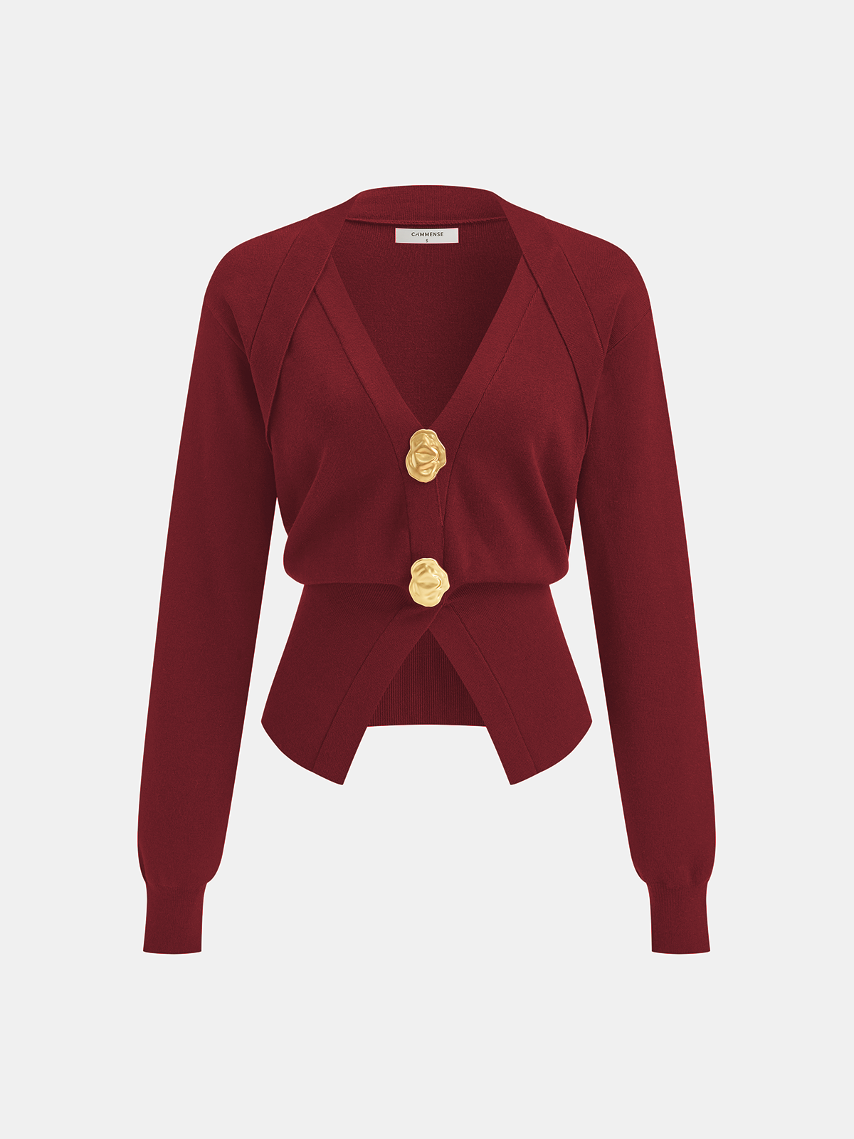 Wollpullover mit V-Ausschnitt und Metalldetail