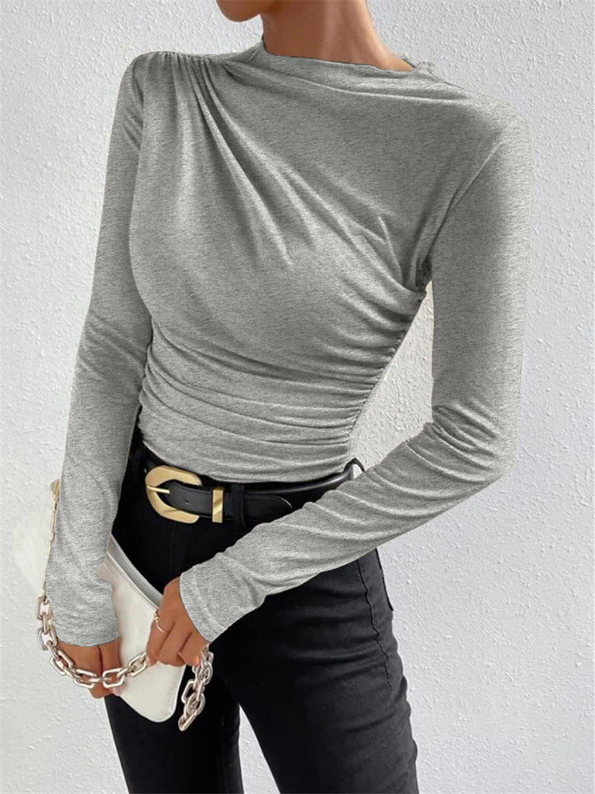 Gerüschtes Langarmshirt