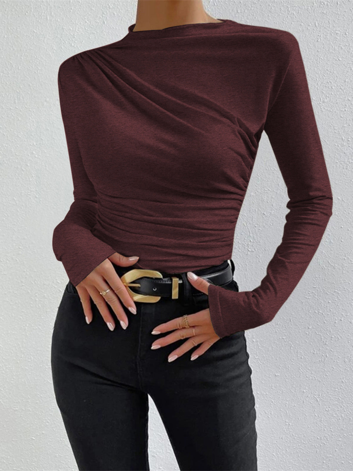 Gerüschtes Langarmshirt