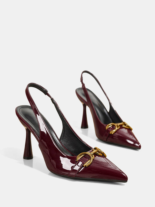 Slingpumps mit Horsebit-Detail