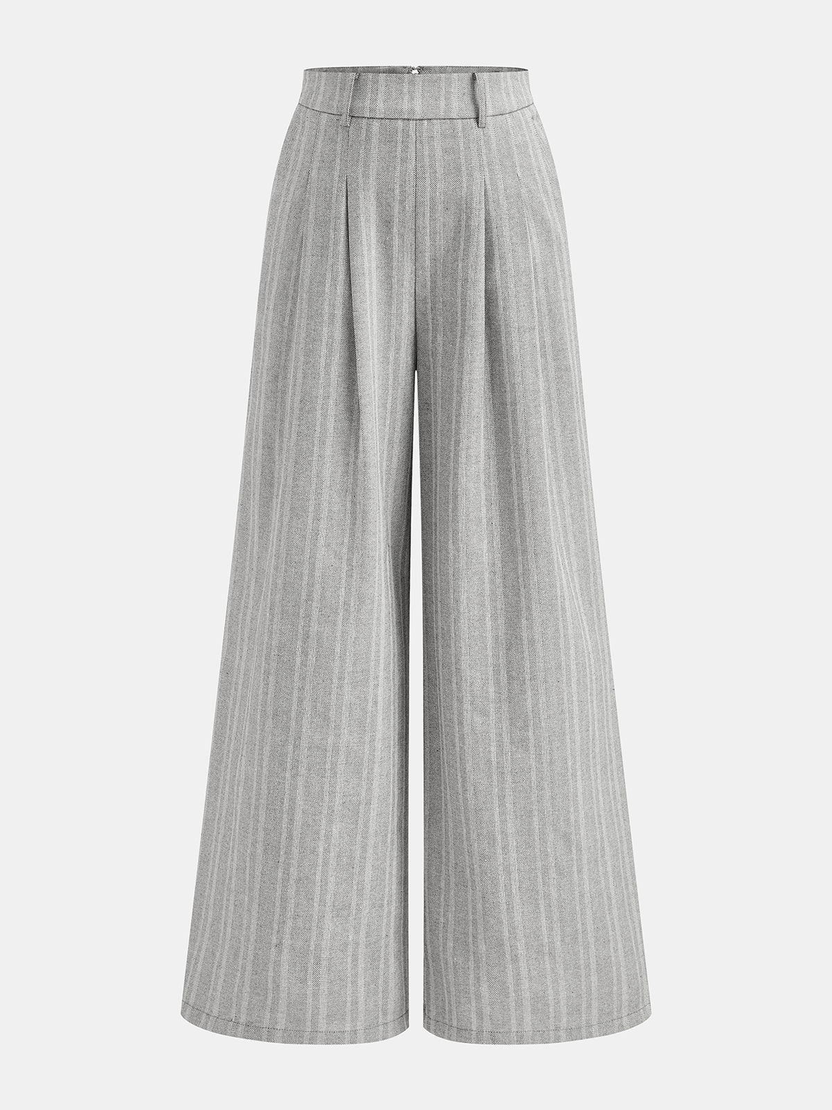 Leinenmischgewebe-Hose mit weitem Bein