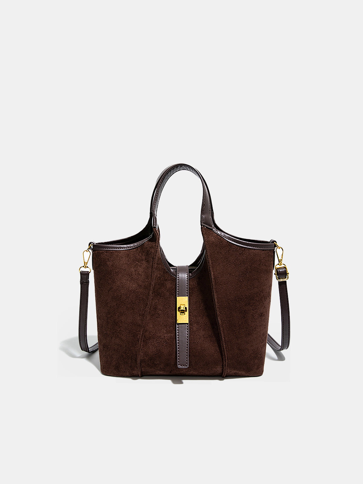 Vintage-inspirierte Wildleder-Henkeltasche