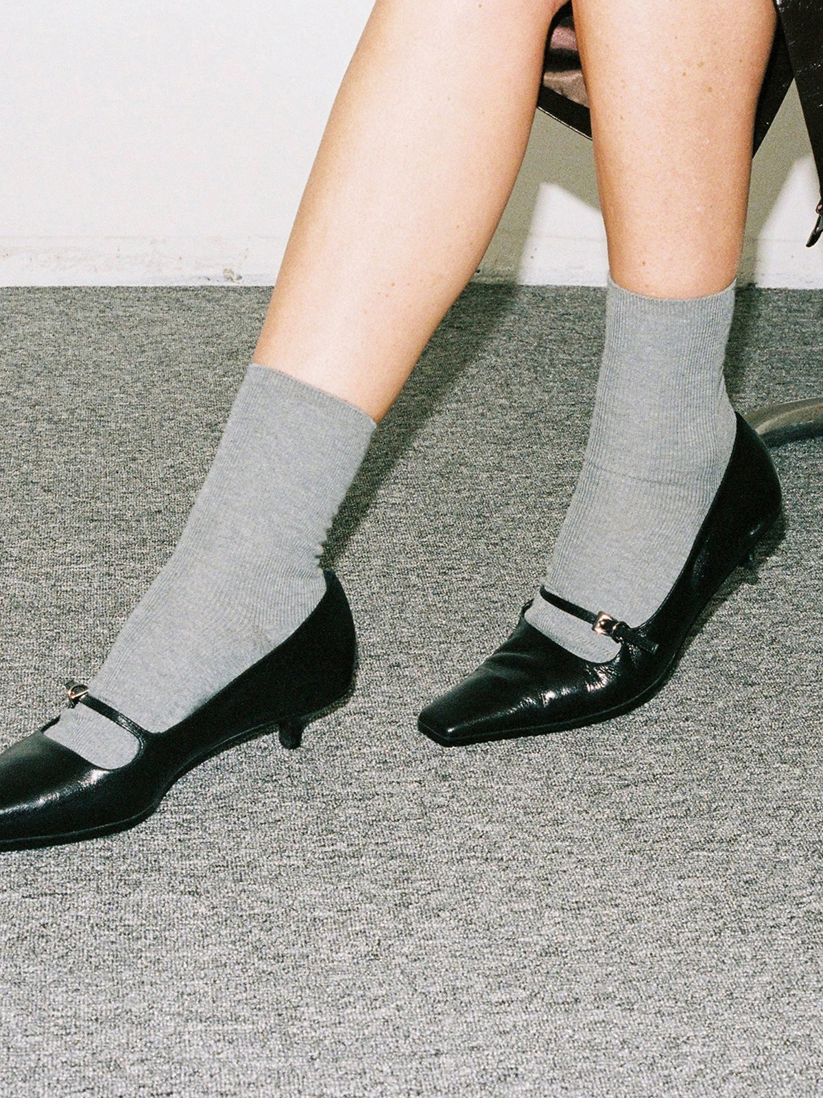 Mary Jane Pumps mit eckiger Zehenkappe