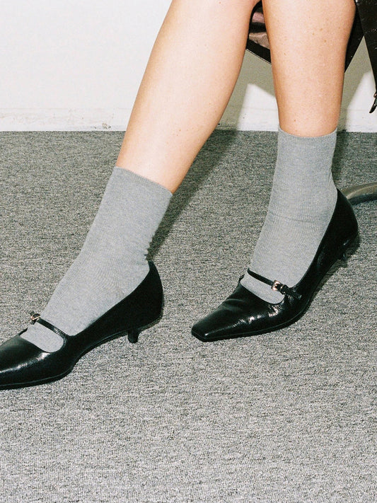 Mary Jane Pumps mit eckiger Zehenkappe