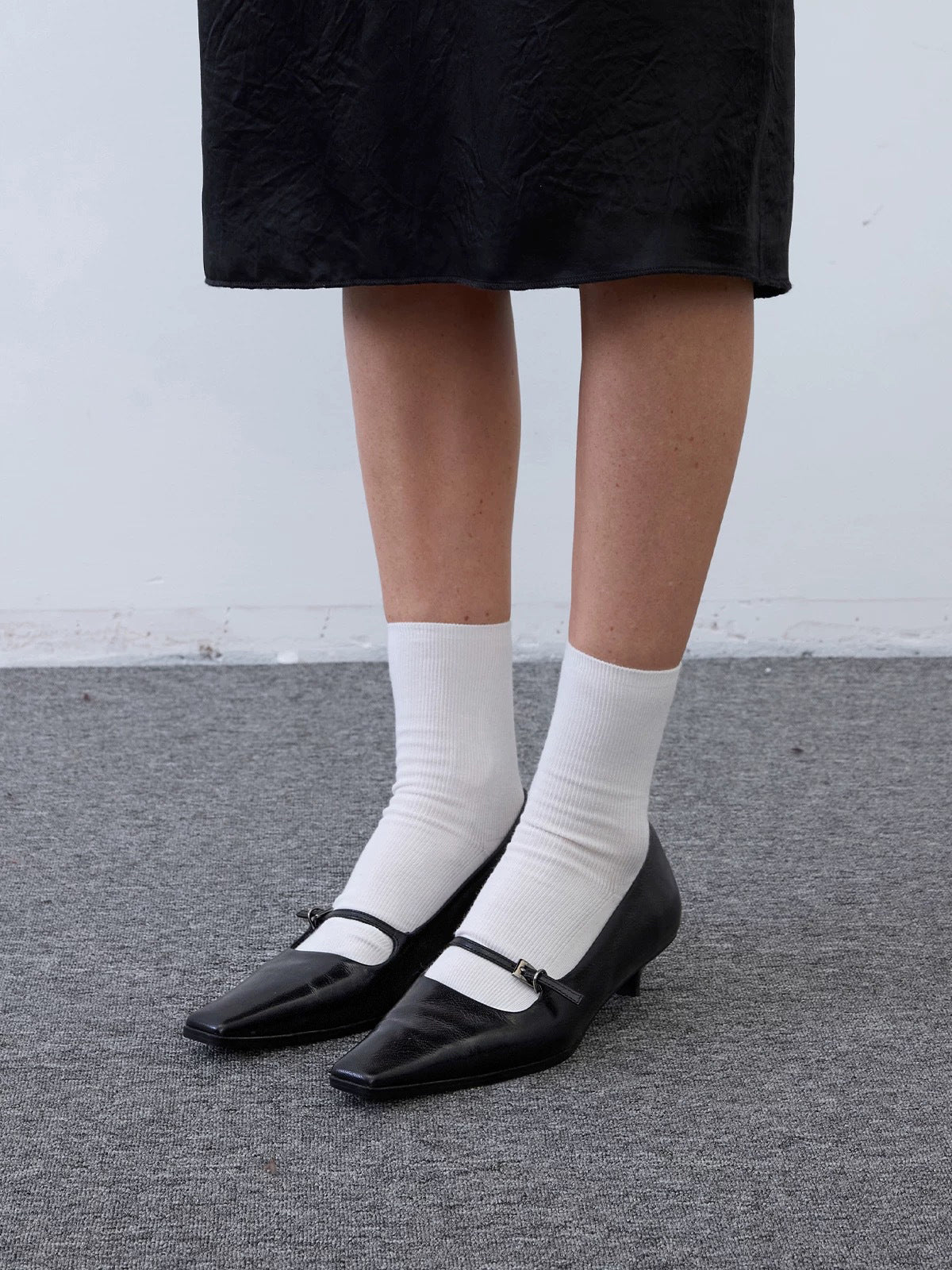 Mary Jane Pumps mit eckiger Zehenkappe