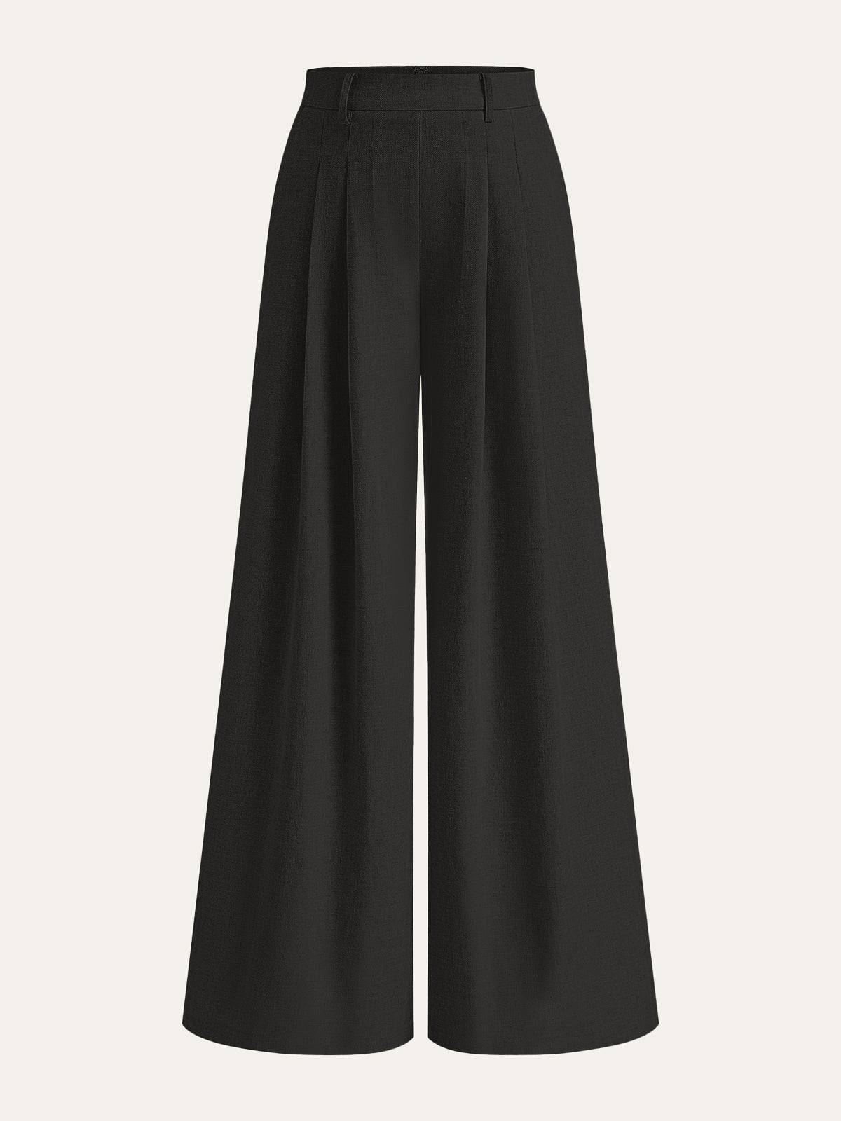 Leinenmischgewebe-Hose mit weitem Bein