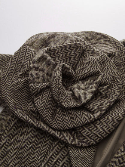 Großer 3D-Blumen-Tweed-Blazer mit einem Knopf