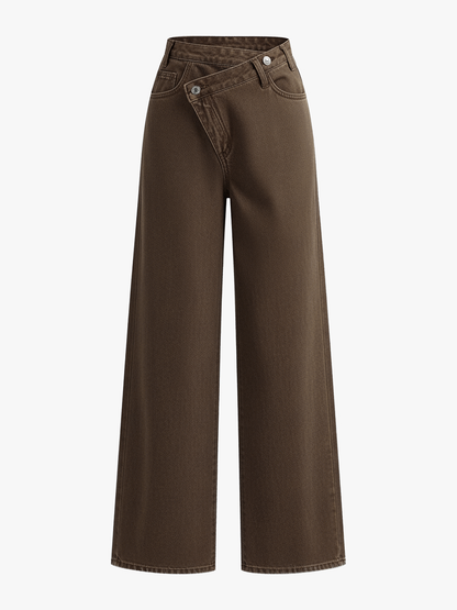 Asymmetrische High-Waist Wide-Leg Jeans