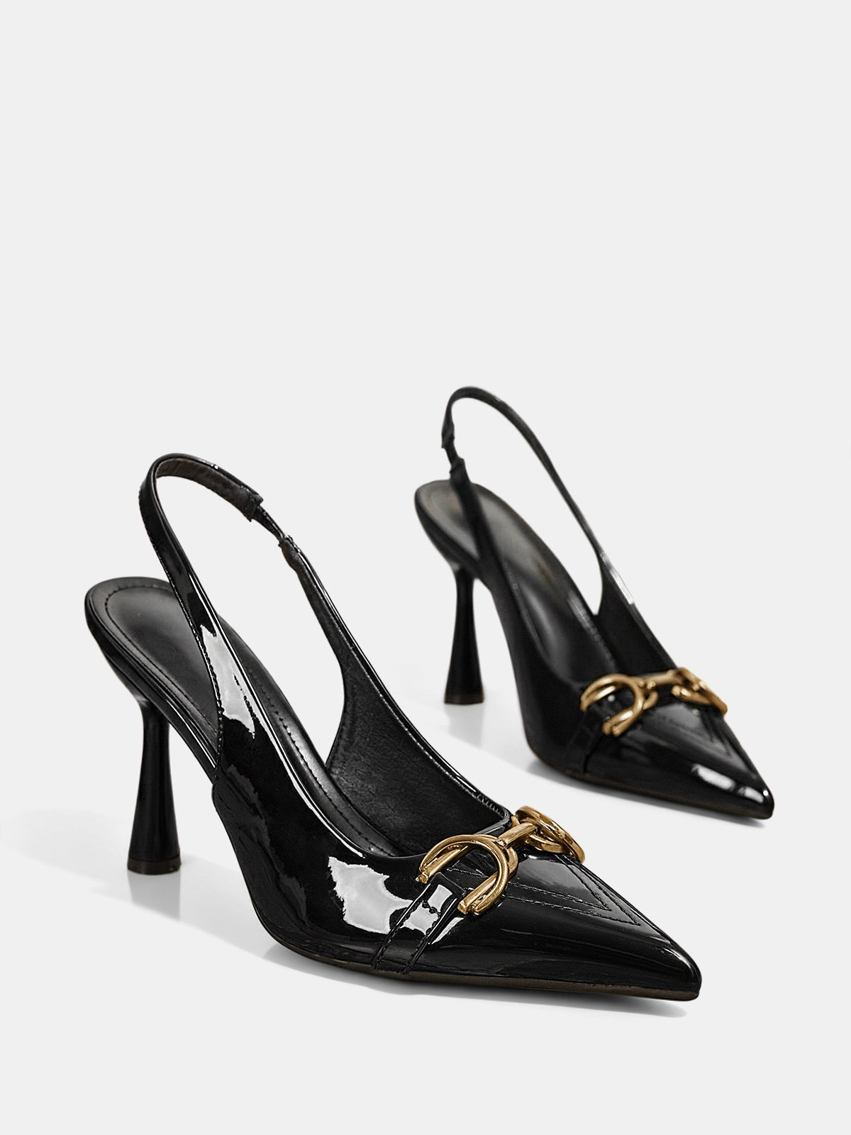 Slingpumps mit Horsebit-Detail