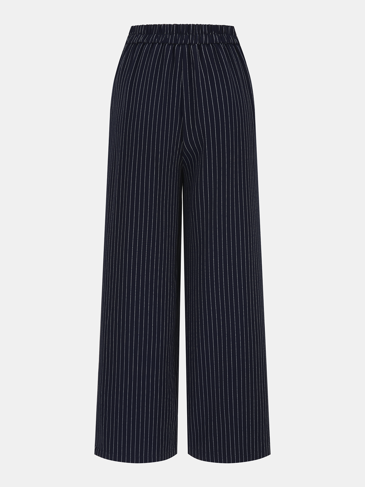 Nadelstreifen Wickel-Oberteil & Hose mit weitem Bein Set