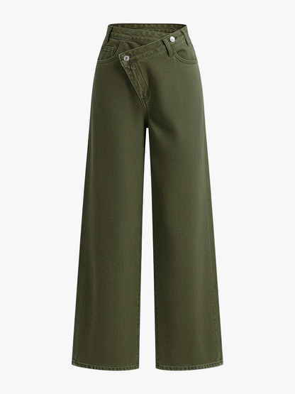 Asymmetrische High-Waist Wide-Leg Jeans
