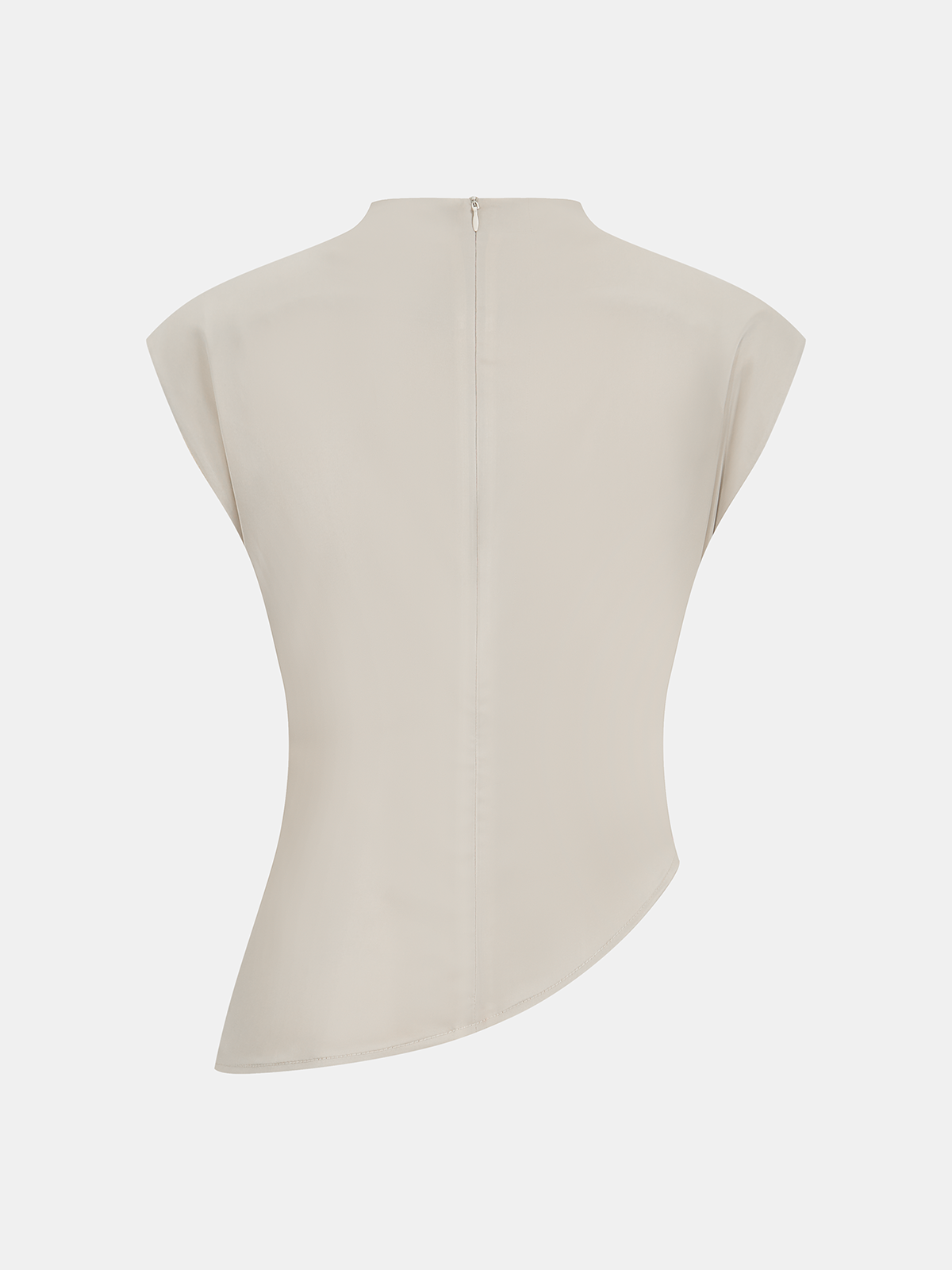 Satin-Set aus asymmetrischem, gerafftem Top und Midirock