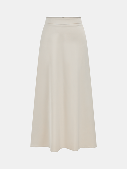 Satin-Set aus asymmetrischem, gerafftem Top und Midirock