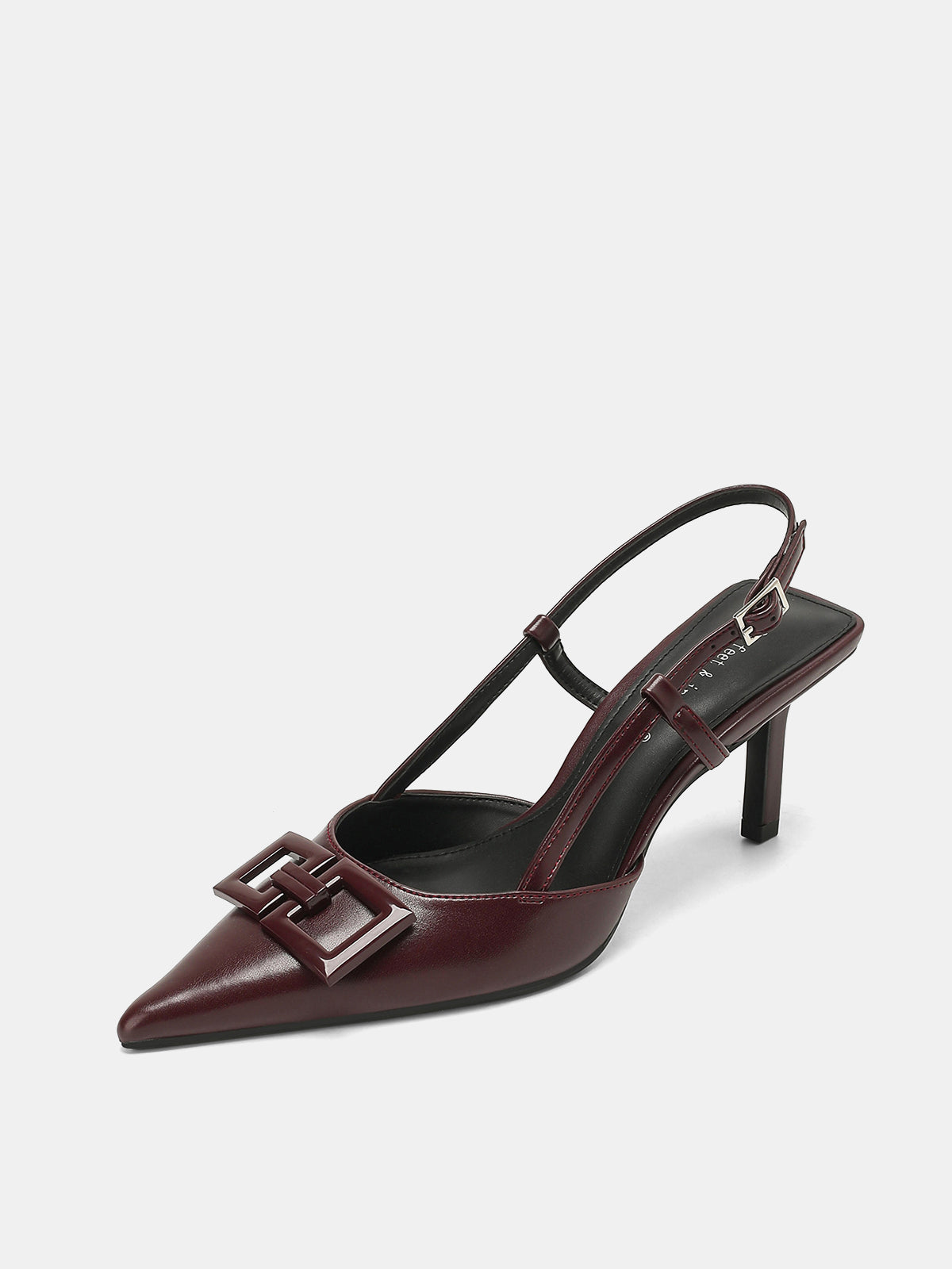 Slingback-Pumps mit eckigem Akzent und spitzer Zehenpartie