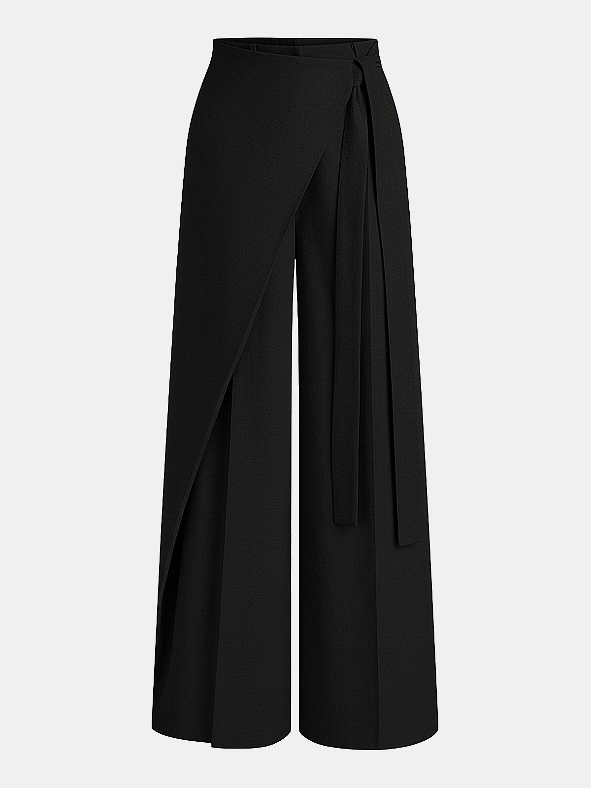 Asymmetrische Wickelhose mit weitem Bein