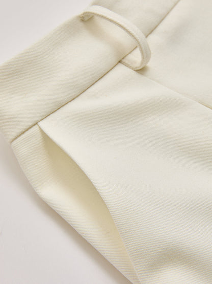Ärmelloses Oberteil mit Gürtel und plissierte Hose Set