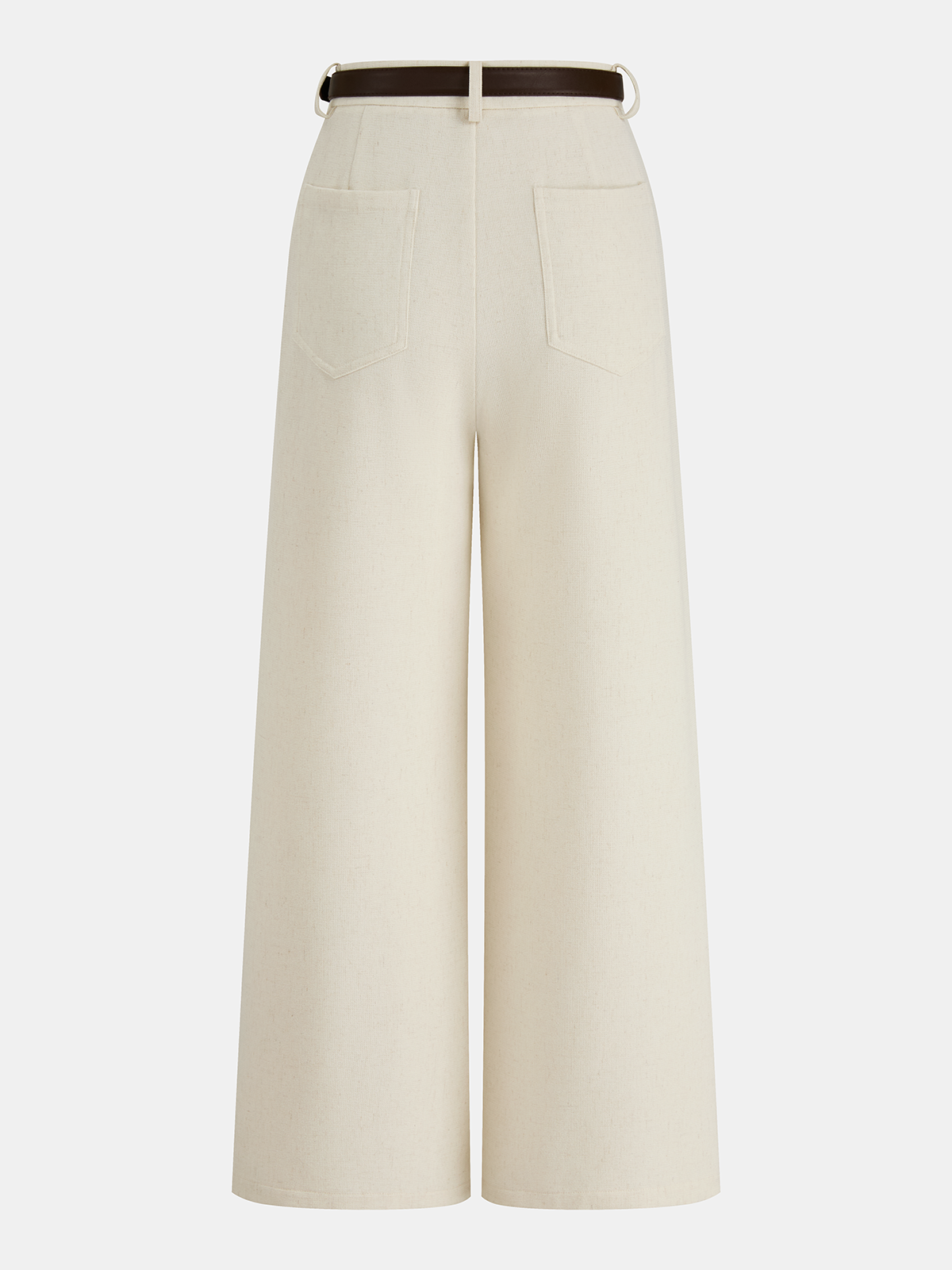 Weite Leinenmischhose mit Bindegürtel
