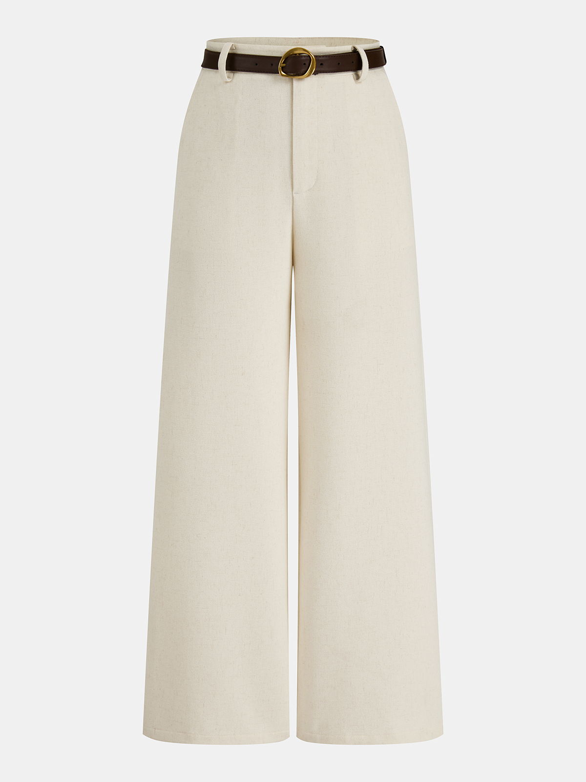 Weite Leinenmischhose mit Bindegürtel