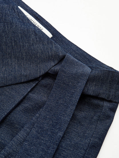 Asymmetrische Wickelhose mit weitem Bein