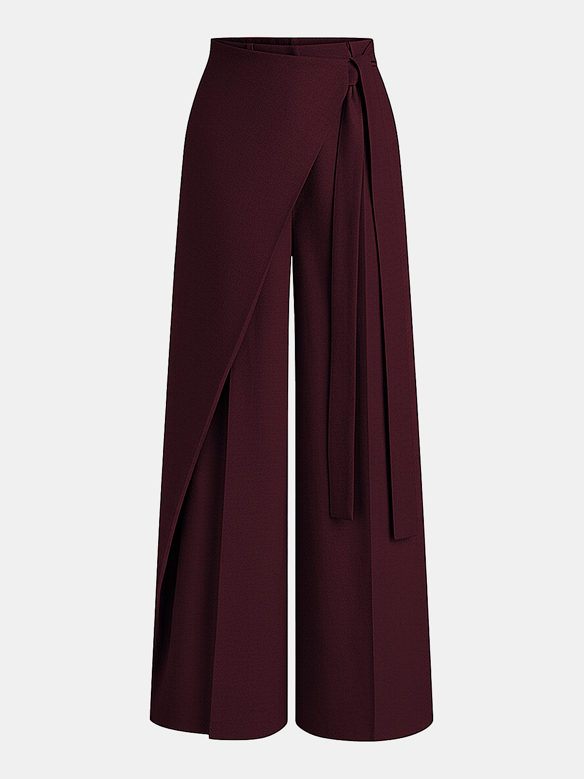 Asymmetrische Wickelhose mit weitem Bein
