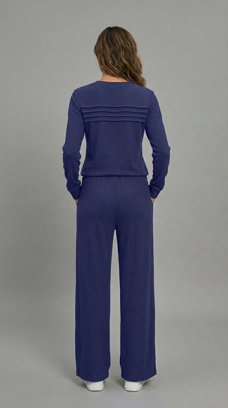 Serene Lounge-Set – Weiches Oberteil & Hose mit Kordelzug