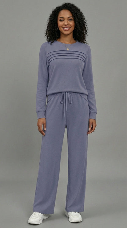 Serene Lounge-Set – Weiches Oberteil & Hose mit Kordelzug