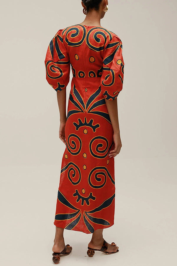 Facerya Boho Gestreiftes Kleid