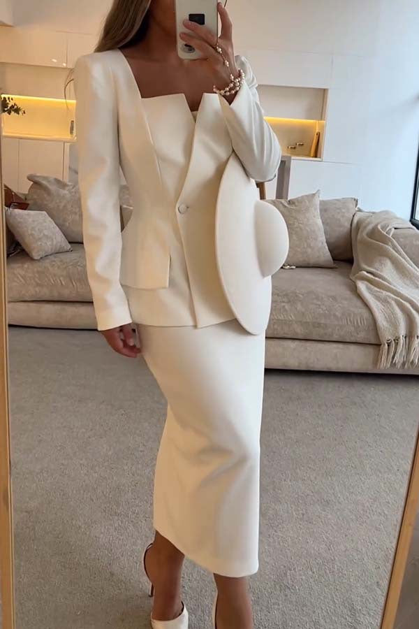 Facerya Zweiknopf-Blazer- und Rock-Set