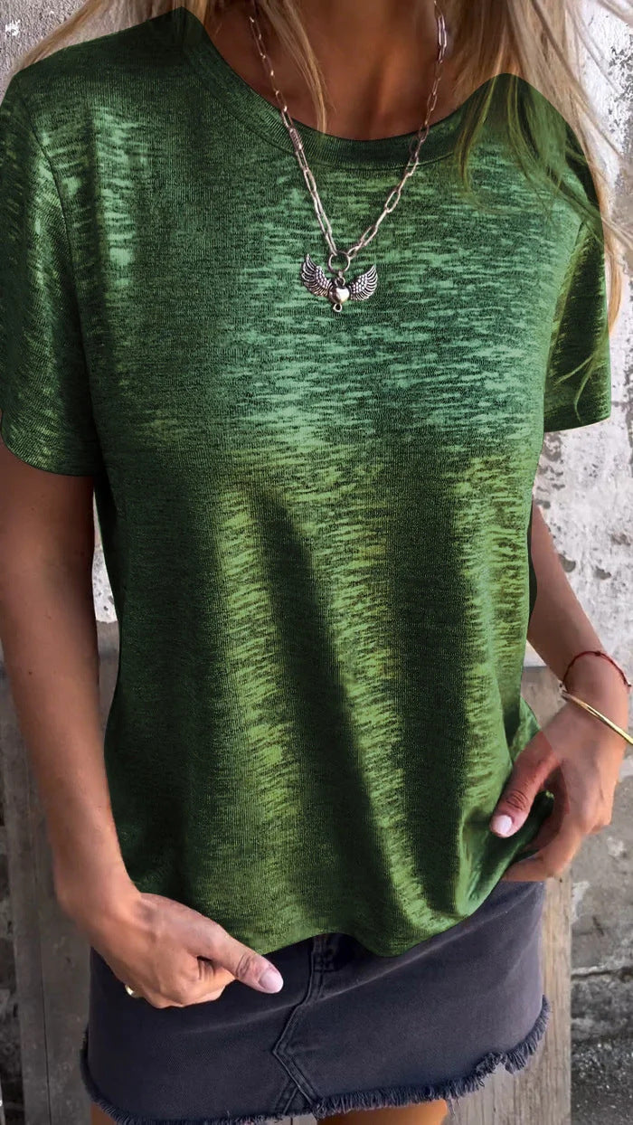 Facerya glänzendes Metallic-Glitzer-T-Shirt