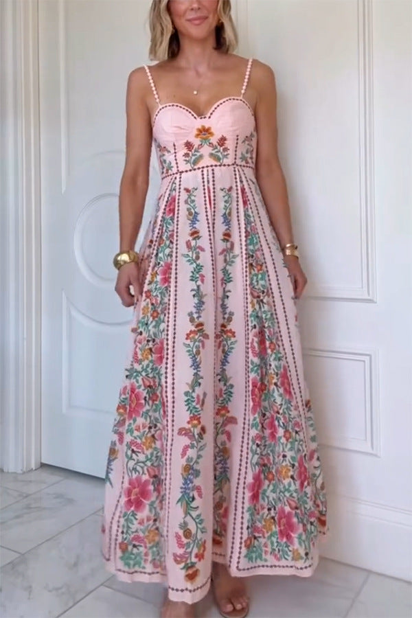 Facerya Boho bedrucktes Maxikleid