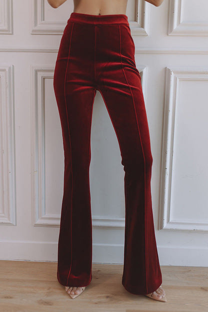Facerya Samt-Blazer-Anzug und weite Hose