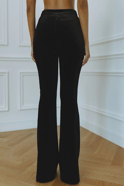 Facerya Samt-Blazer-Anzug und weite Hose